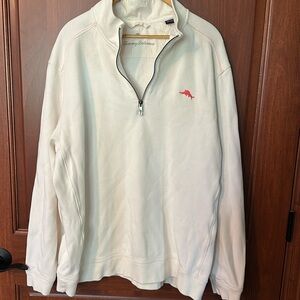Tommy Bahama men’s half zip sweatshirt size xxl cream color